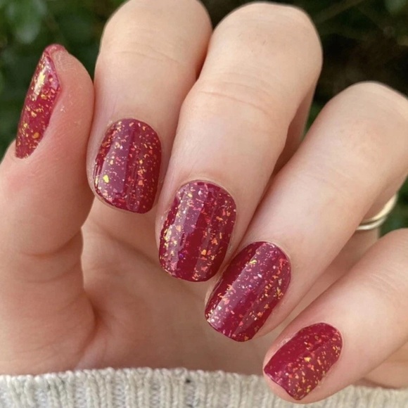 *Retired* Color Street: All Fired Up Red Orange Gold Glitter Fall Christmas - Picture 8 of 16